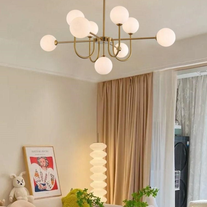 Valentina Lustre LED Moderne Or Verre Salon/Salle à Manger/Chambre