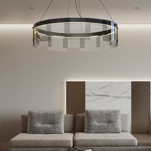 Arisha Modern Ring Metal Pendant Light, Black