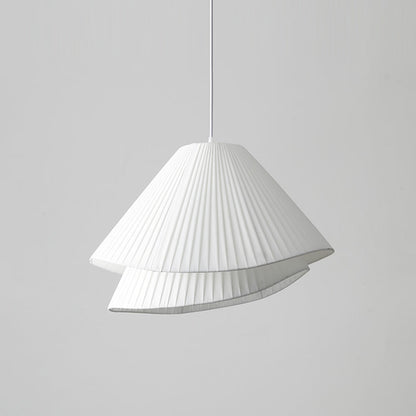 Ritta Minimalist Double Overlap Fabric LED Pendant Light, White