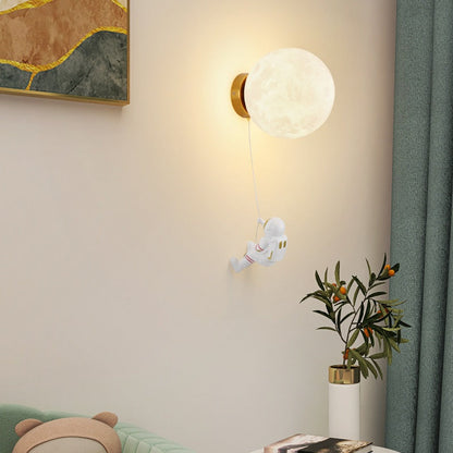 Aria Modern Moon LED Indoor Wall Lamp White Resin Kid's Room