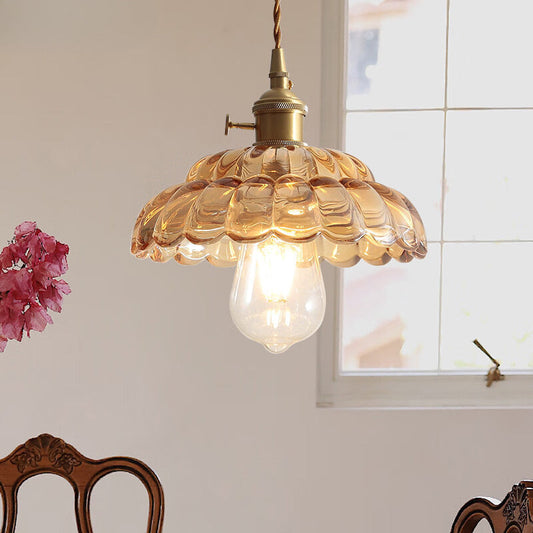 Valentina Vintage Pendant Light Clear Metal/Glass Bedroom/Dining Room