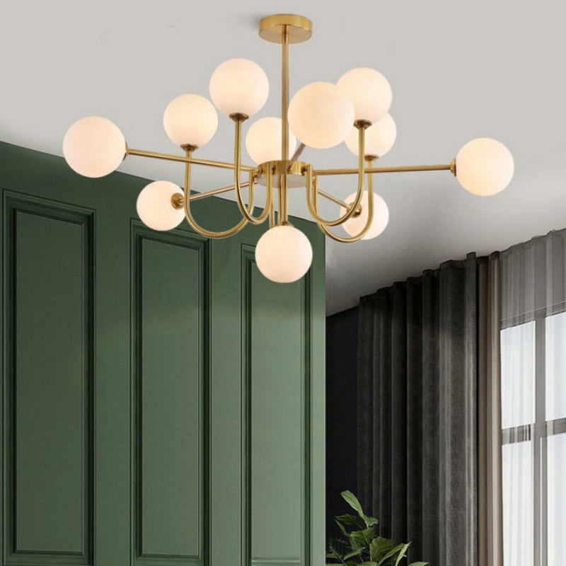 Valentina Lustre LED Moderne Or Verre Salon/Salle à Manger/Chambre