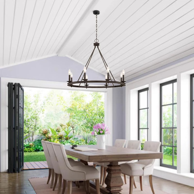 Silva – lustre à bougies modernes en métal noir, salon/chambre à coucher