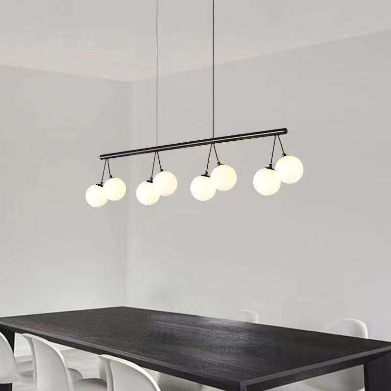Valentina Nordic LED-Kronleuchter aus schwarzem Metall/Glas für Esszimmer/Wohnzimmer/Schlafzimmer