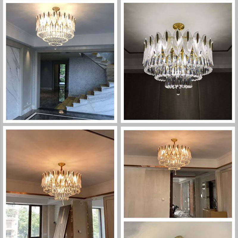 Arisha Luxus-Feder-Kristall-Kronleuchter, Wohnzimmer