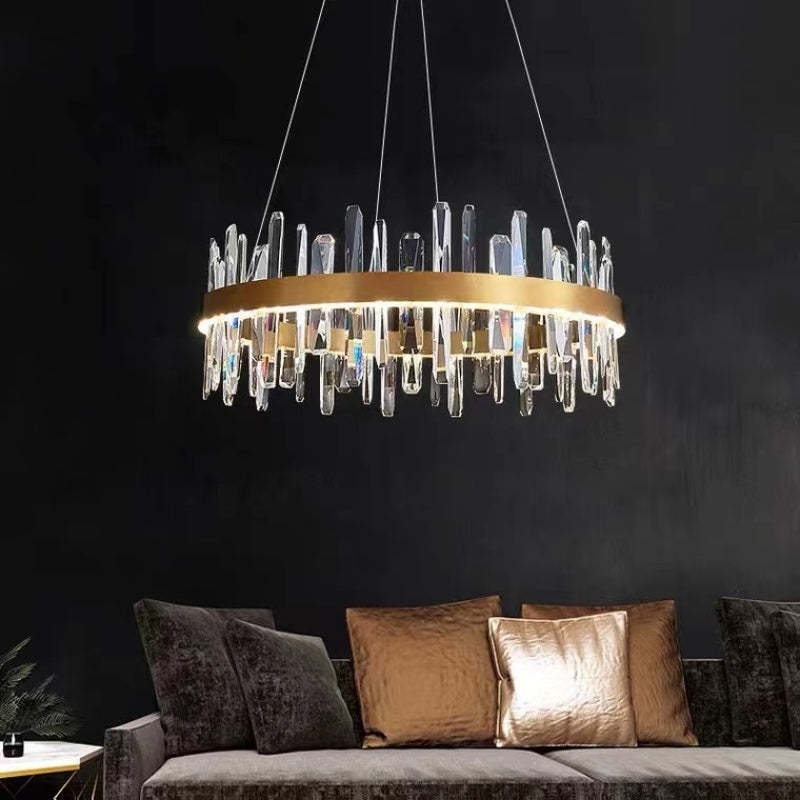 Kristy Modern Crystal Ring Chandelier Black&Gold