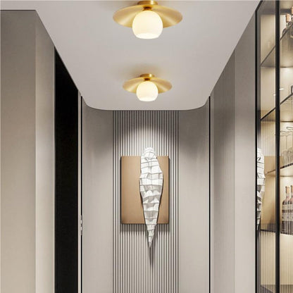 Arisha Nordic Retro LED Unterputz Deckenleuchte Metall Glas Korridor