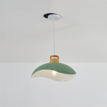 Valentina Colorful Shade Single Pendant Lights, Wood & Metal
