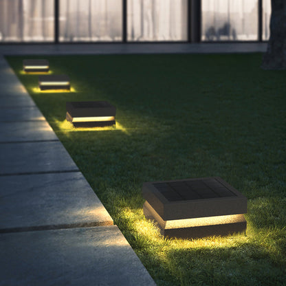 Axion Modern Concave Metal Black Outdoor Lamps, Solar
