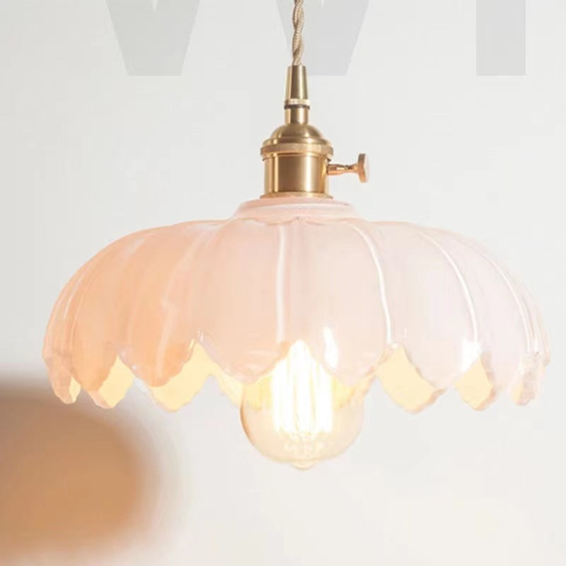 Suspension LED Rétro Valentina Verre/Métal Coloré Fleur Salle à Manger