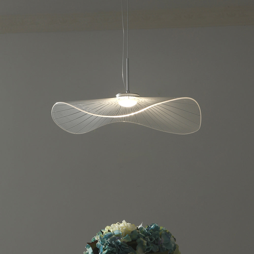 Arisha Designer Lampe à suspension en métal en forme de feuille de lotus Blanc