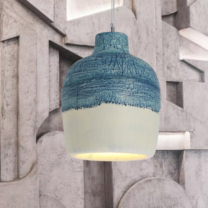 Avi Wabi Sabi Jar Shaped Resin Pendant Light, 4 Color