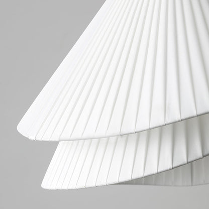 Ritta Minimalist Double Overlap Fabric LED Pendant Light, White