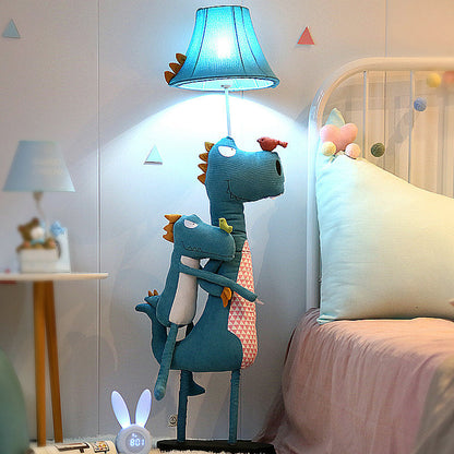 Minori Moderne Dinosaurier-Stehlampe aus Metall/Stoff