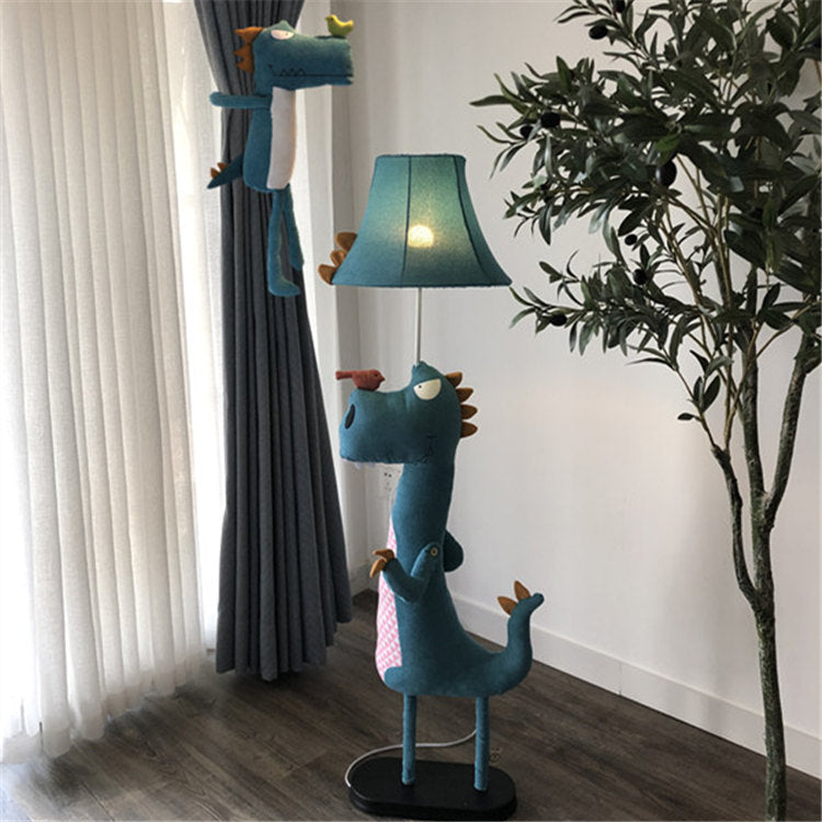 Minori Moderne Dinosaurier-Stehlampe aus Metall/Stoff