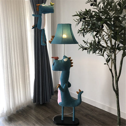 Minori Moderne Dinosaurier-Stehlampe aus Metall/Stoff