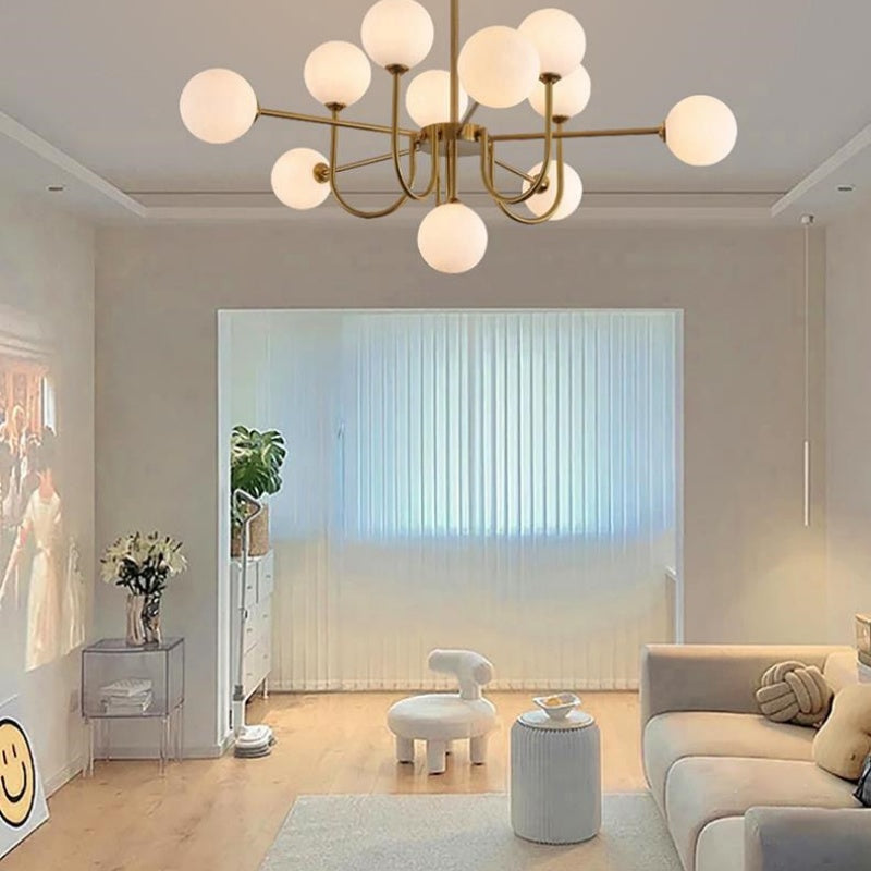 Valentina Lustre LED Moderne Or Verre Salon/Salle à Manger/Chambre
