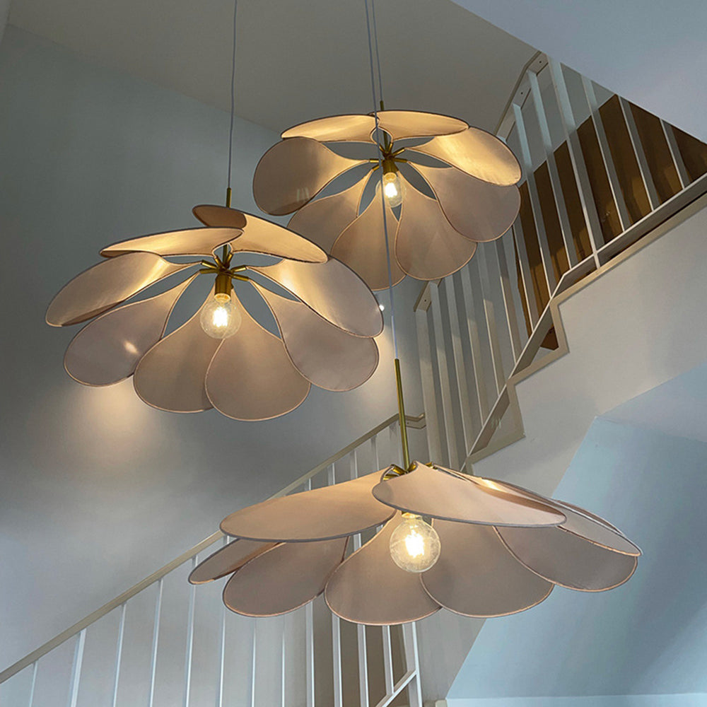 Ritta Pendant Light Vintage Rustic Wabi Sabi, Fabric, White/Brown