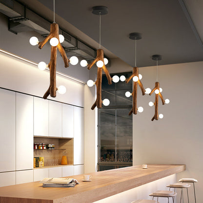 Epoch Scandinavische LED-kroonluchter Houten woonkamer Eetkamer Slaapkamer