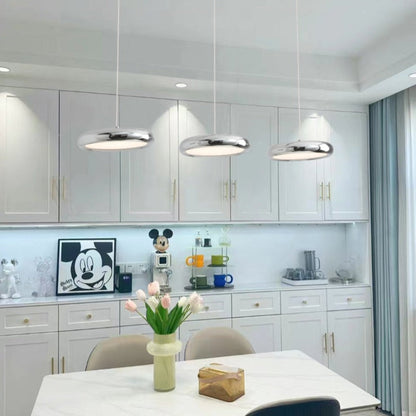 Aria Modern Minimalist Pendant Light Red Black Silver Metal Bedroom