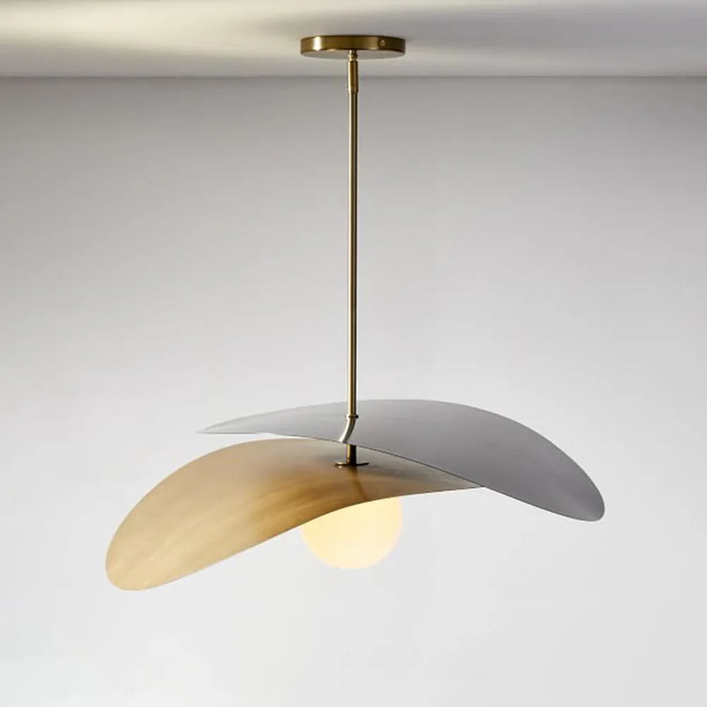 Arisha Lampe à suspension décorative géométrique en métal, noir/doré