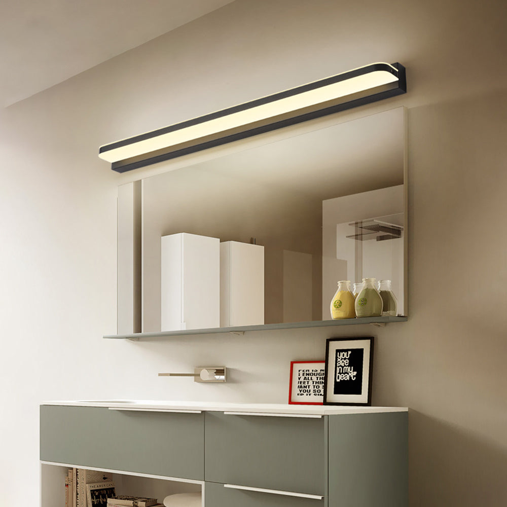 Arisha Wall Lamp Rectangular Modern, Mirror, Black/White/Chrome/Gold, Bathroom