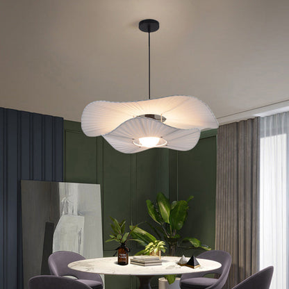 Ritta Modern Nordic Cloth/Metal Shell Pendant Light, White