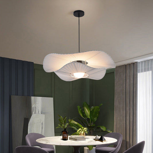 Ritta moderne Scandinavische hanglamp van stof/metaal, wit