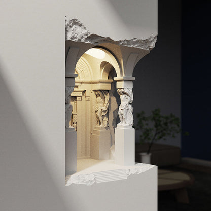 Arisha Art Deco Flush LED Plaster Wall Lamp, White