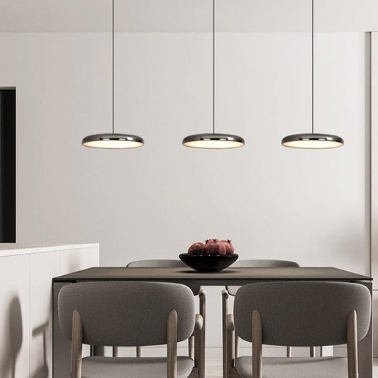 Aria Modern Minimalist Pendant Light Red Black Silver Metal Bedroom