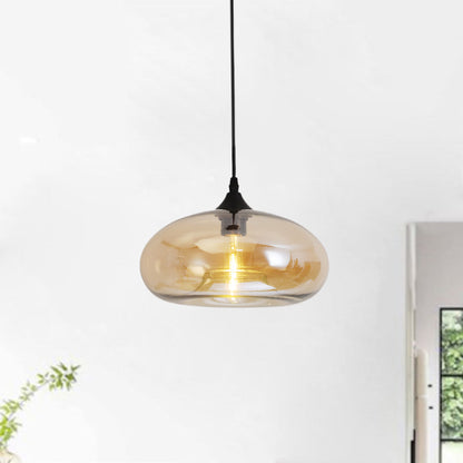 Valentina Modern Bread Shaped Glass Pendant Light, 6 Colour
