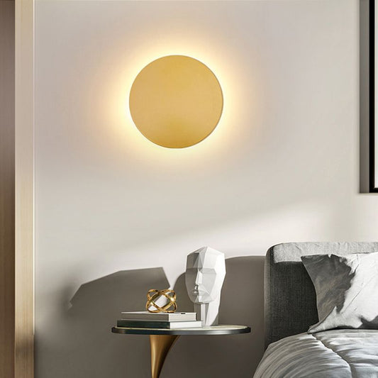 Arisha Minimalist Round Wall Mounted Lamp, Metal, Bedside/Living Room