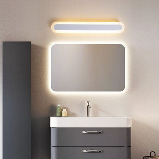 Arisha Modern Linear Vanity Wall Lamp, White/Brown, Bathroom