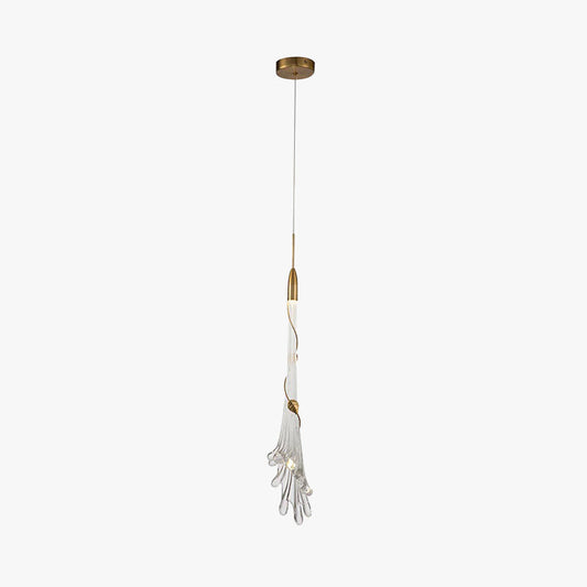 Arisha elegante bloem hanglamp van metaal/glas, slaapkamer