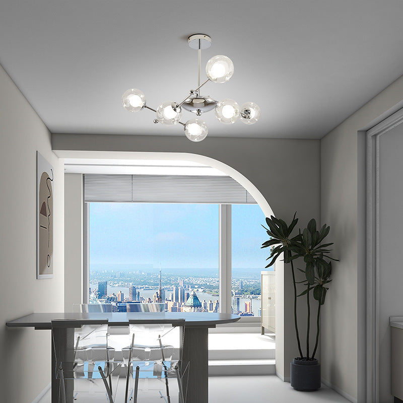 Valentina Modern LED Chandelier Chrome Glass Living Room/Bedroom