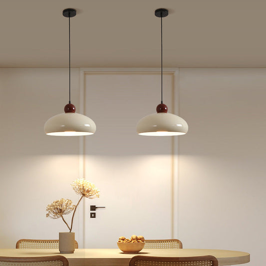 Moderne dekorative LED-Pendelleuchte Arisha aus rosafarbenem Metall für das Wohnzimmer