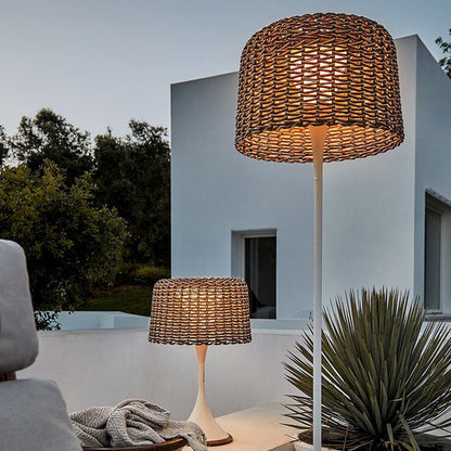 Ritta Waterproof Outdoor Floor Lamp, Rattan，Balcony/Terrace