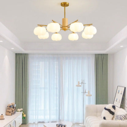 Arisha Creative LED Metal Wood Chandelier Living Room