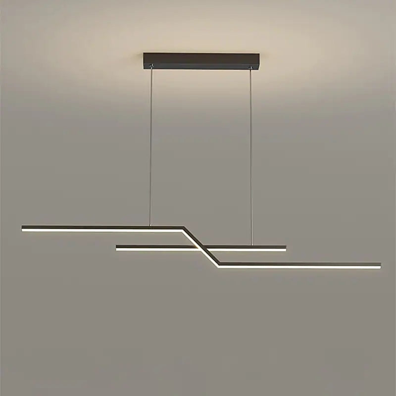 Suspension linéaire à pliage parallèle Arisha, noir/or, salon