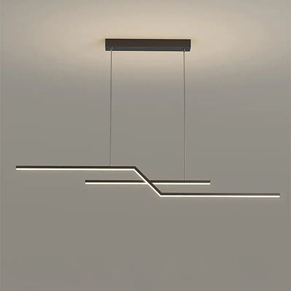 Suspension linéaire à pliage parallèle Arisha, noir/or, salon