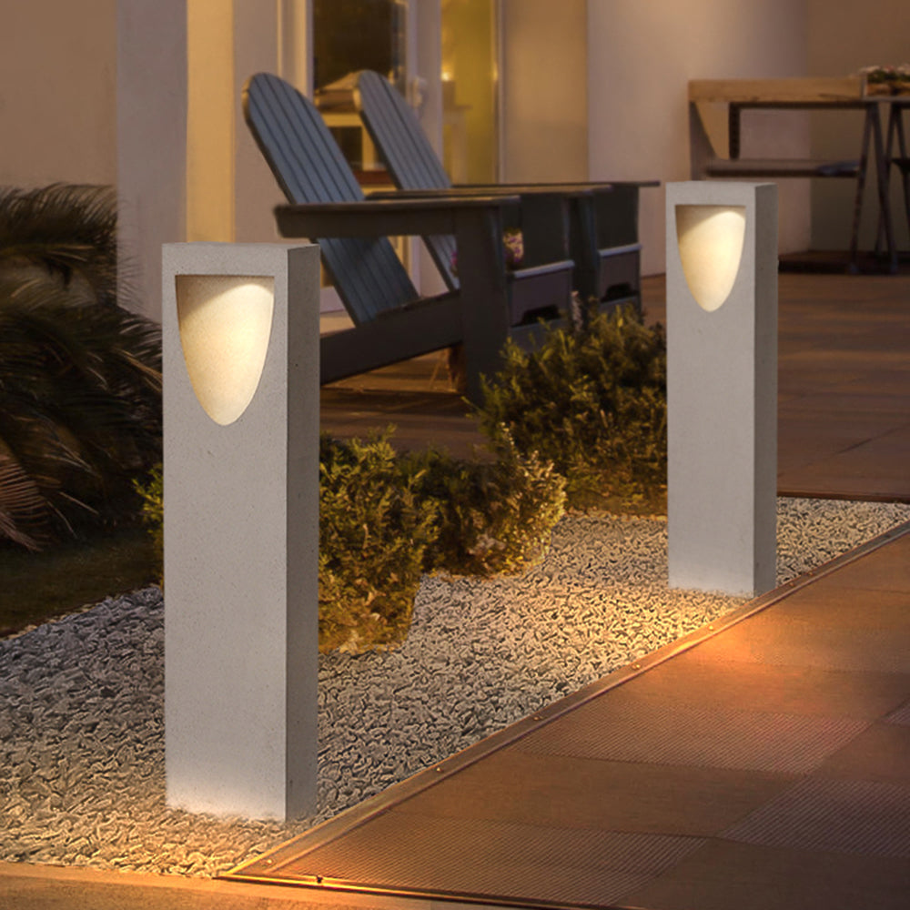 Ray Modern Stone Reflection Outdoor Path Light, Gray