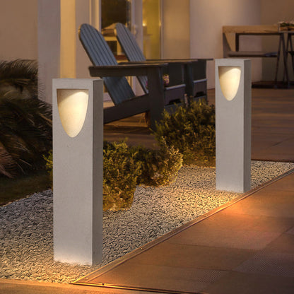 Ray Modern Stone Reflection Outdoor Path Light, Gray