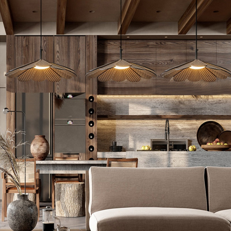 Ritta Vintage LED-Pendelleuchte aus Walnussholz für Schlafzimmer/Bar/Teestube
