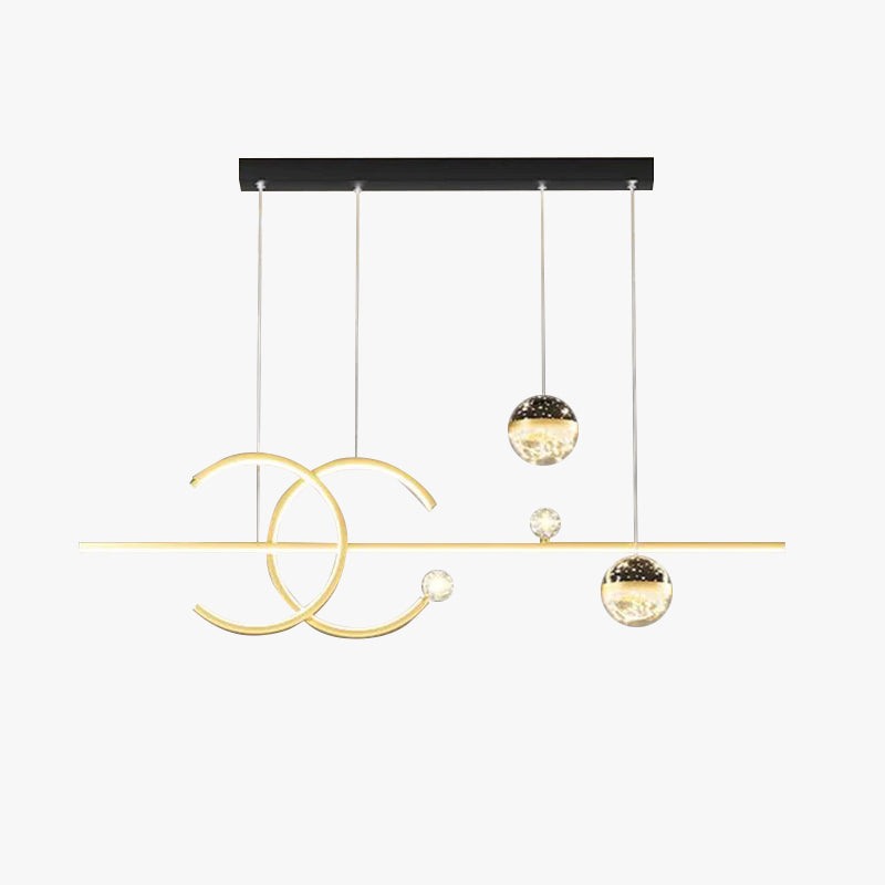 Arisha Luxury Globe Suspension en métal/verre Noir/doré
