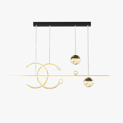 Arisha Luxury Globe Suspension en métal/verre Noir/doré