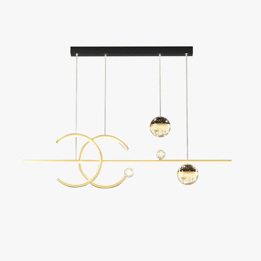 Arisha Luxe Globe hanglamp van metaal/glas, zwart/goud