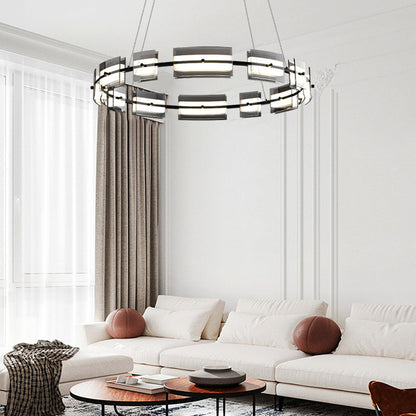 Arisha Minimalist Ring Metal Pendant Light,Black/Gold