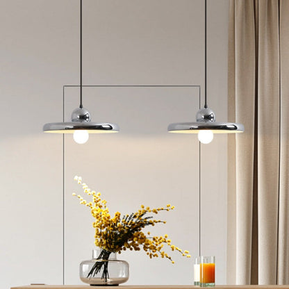 Moderne dekorative LED-Pendelleuchte Arisha aus rosafarbenem Metall für das Wohnzimmer