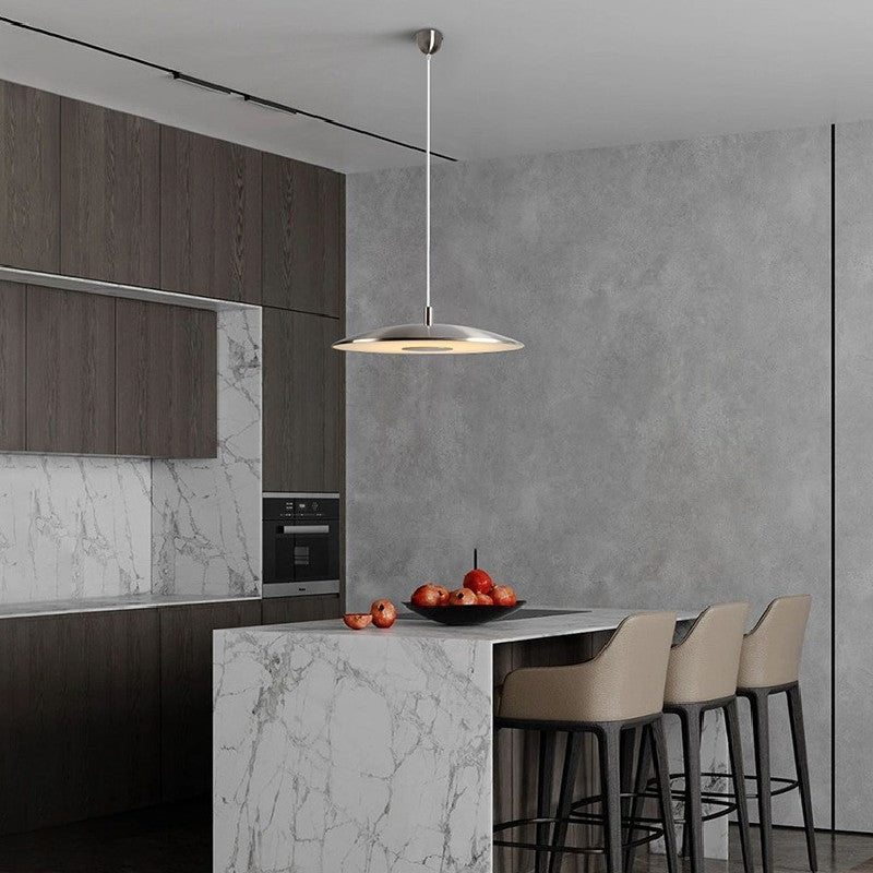 Arisha  kitchen  Pendant Light White& Nickel Post Modern
