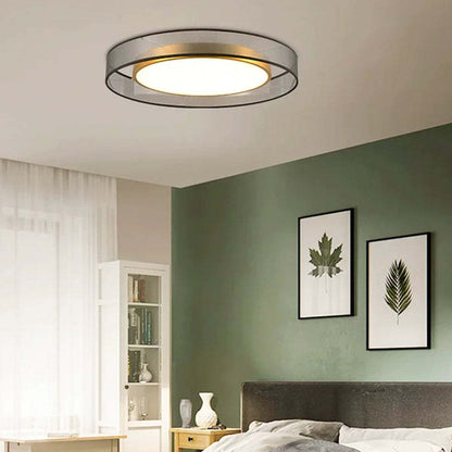 Arisha Nordic Modern Round LED Flush Mount Ceiling Light, Gold Copper